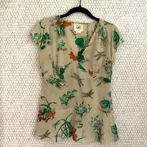 Silk Print Summer Blouse